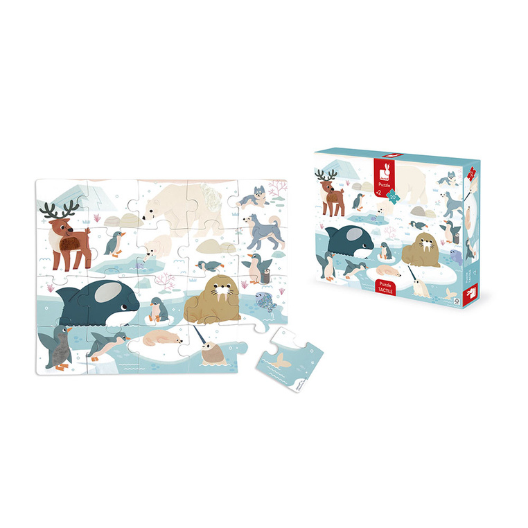 Puzzle sensoryczne dotykowe Kraina polarna 20 el. 2+ Janod