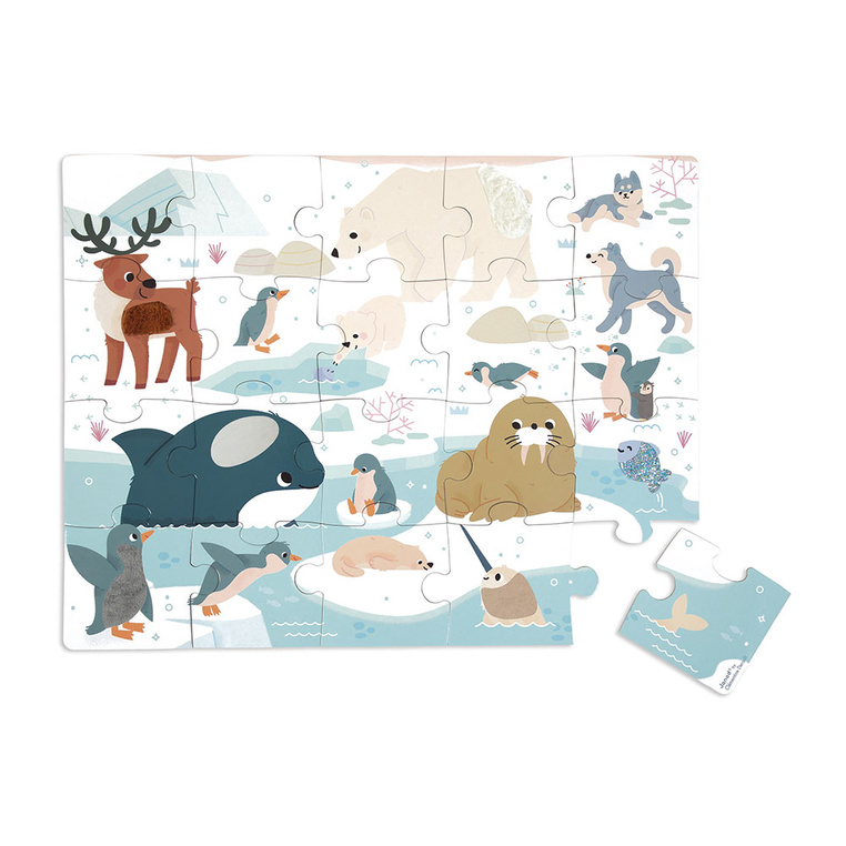 Puzzle sensoryczne dotykowe Kraina polarna 20 el. 2+ Janod