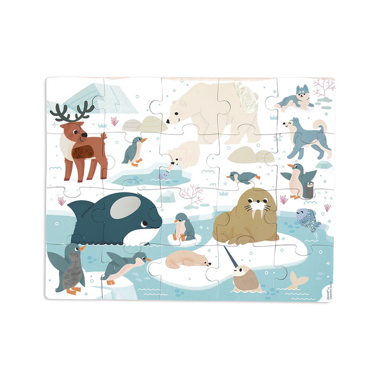 Puzzle sensoryczne dotykowe Kraina polarna 20 el. 2+ Janod