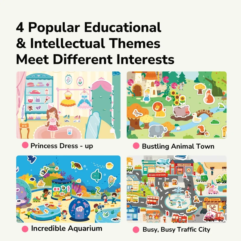 Żelowe naklejki wielorazowe – Princess Dress-Up (61 szt.) mideer