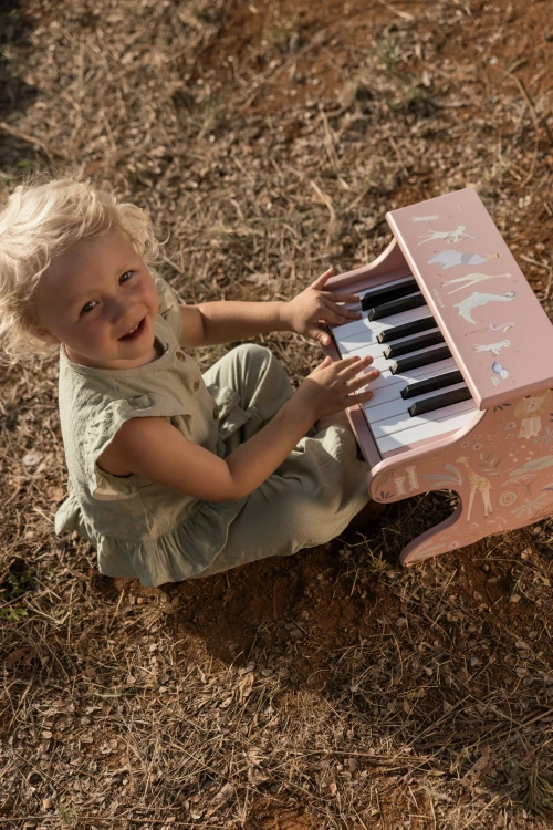 Drewniane pianino różowe Safari Friends FSC Little Dutch