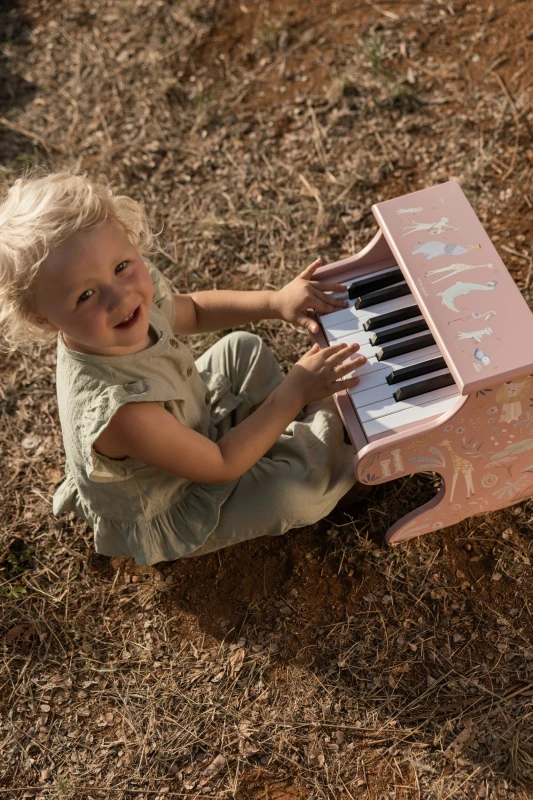 Drewniane pianino różowe Safari Friends FSC Little Dutch