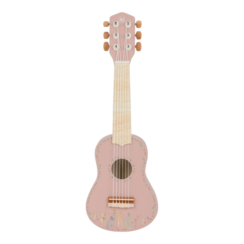 Drewniana gitara różowa Safari Friends FSC Little Dutch
