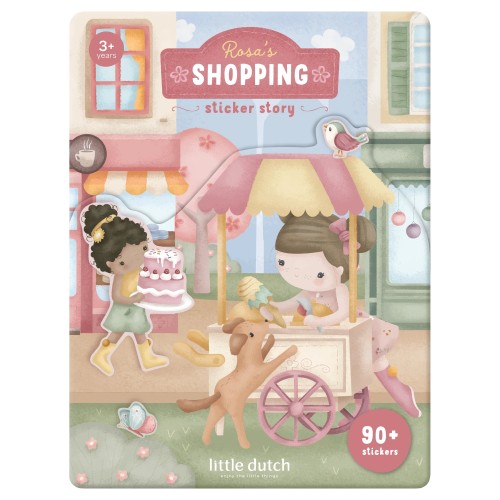Książeczka z naklejkami Rosa na zakupach Little Dutch