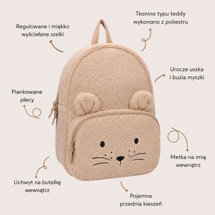 Plecak dla dzieci Comfort Friends Mouse beige KIDZROOM