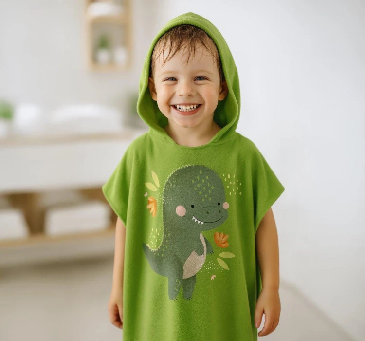 Okrycie kąpielowe z kapturem 100% cotton Dinozaur SASSI