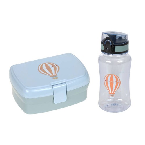 Zestaw na lunch Lunchbox + Tritanowa butelka - bidon 460 ml Tiny Drivers Balon Lassig