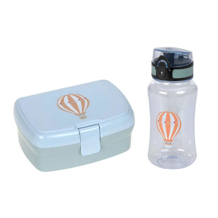 Zestaw na lunch Lunchbox + Tritanowa butelka - bidon 460 ml Tiny Drivers Balon Lassig