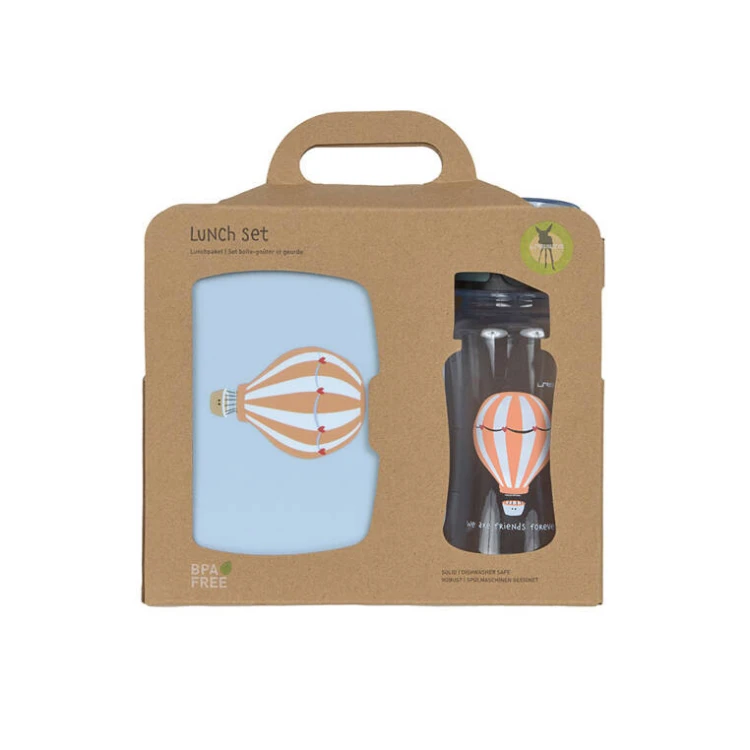 Zestaw na lunch Lunchbox + Tritanowa butelka - bidon 460 ml Tiny Drivers Balon Lassig