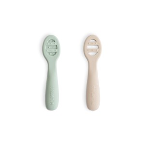 Pierwsze Łyżeczki dla Niemowląt 2-pack Cambridge Blue/Shifting Sand Mushie