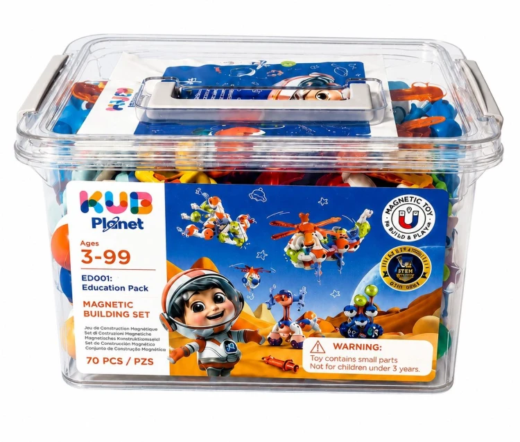 Magnetyczne klocki konstrukcyjne 3D  Edu 70 KUB Planet