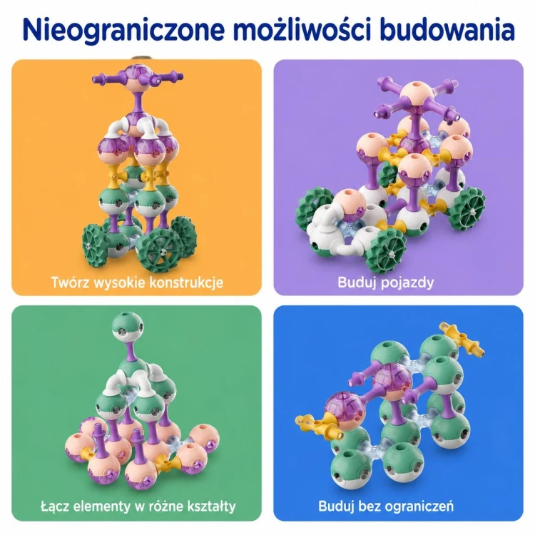 Magnetyczne klocki konstrukcyjne 3D 55 KUB Planet