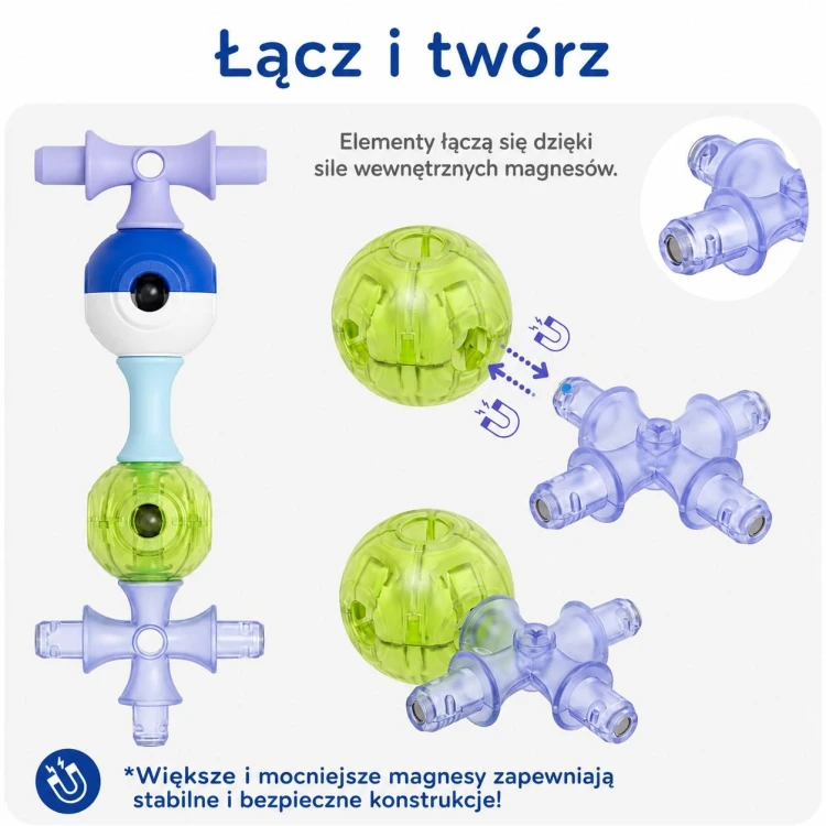 Magnetyczne klocki konstrukcyjne 3D 100 KUB Planet