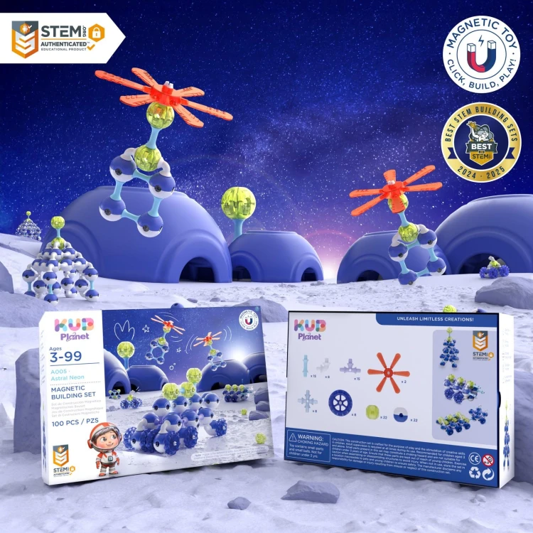 Magnetyczne klocki konstrukcyjne 3D 100 KUB Planet