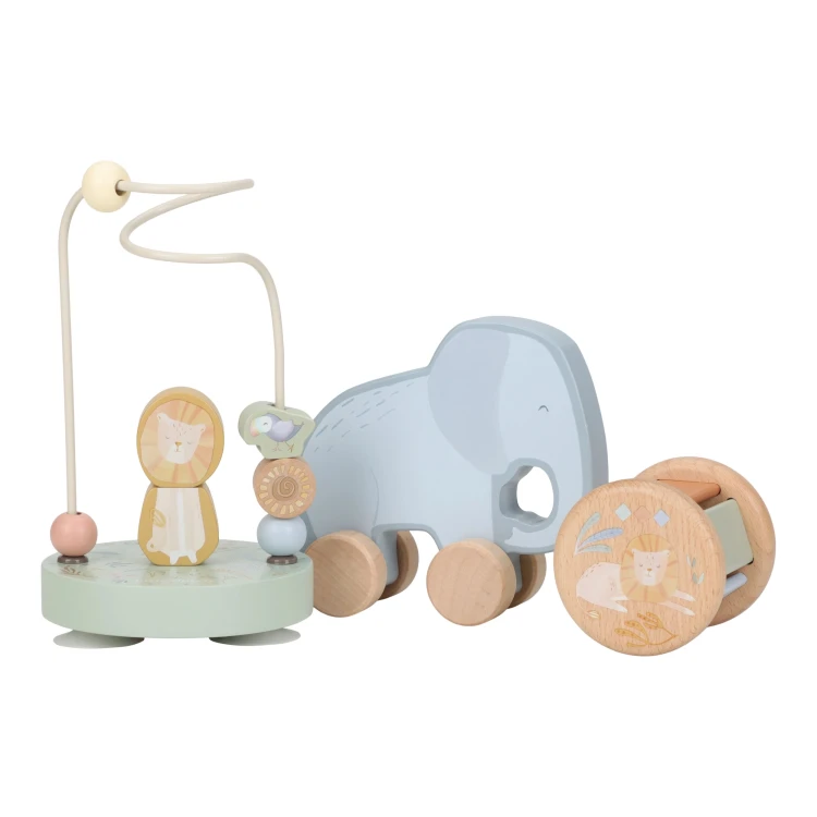 Drewniany zestaw prezentowy Safari Friends FSC Little Dutch