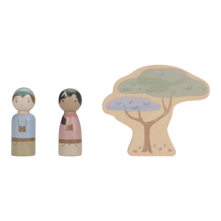 Drewniany samochód ze zwierzątkami Safari Friends FSC Little Dutch