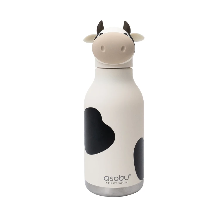 Butelka termiczna ze słomką Bestie Krowa 460 ml Asobu