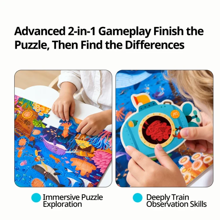 Sekretne puzzle z okularami 3D Ocean 35 elementów mideer