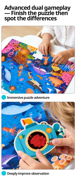Sekretne puzzle z okularami 3D Ocean 35 elementów mideer