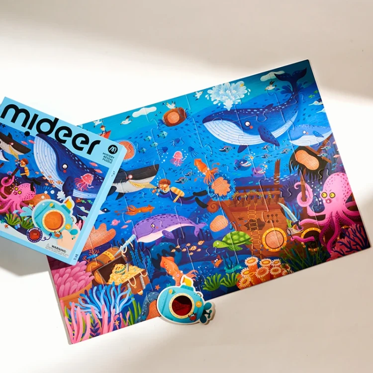 Sekretne puzzle z okularami 3D Ocean 35 elementów mideer