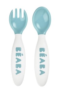 Sztućce plastikowe w etui widelczyk łyżeczka blue Beaba