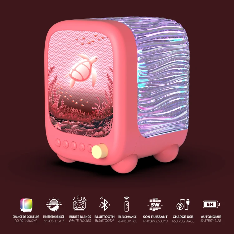 Lampka projekcyjna i głośnik Wavy Light koralowa Mobility on Board MOB