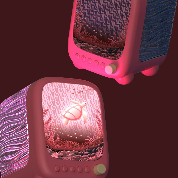 Lampka projekcyjna i głośnik Wavy Light koralowa Mobility on Board MOB