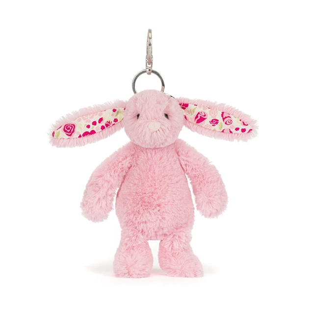 Breloczek Króliczek Różowy z Kwiecistymi Uszami 18 cm Jellycat