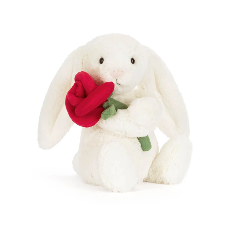 Wesoły Króliczek z Różą 31 cm Jellycat