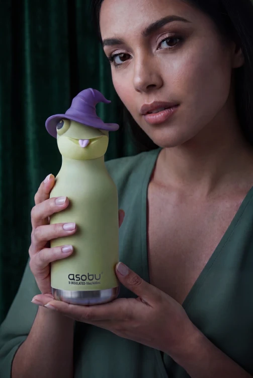 Butelka termiczna ze słomką Spookie Witch wiedźma 460 ml Asobu