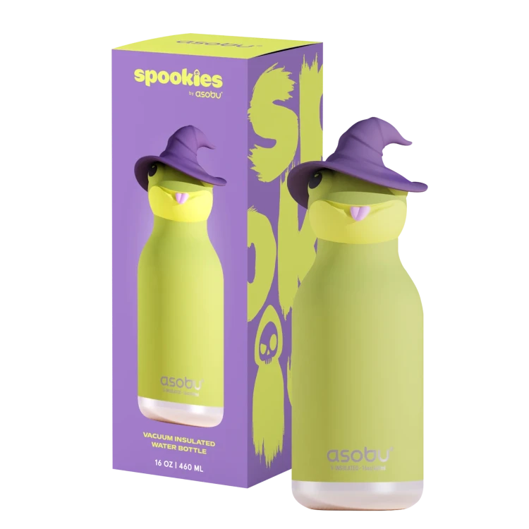 Butelka termiczna ze słomką Spookie Witch wiedźma 460 ml Asobu
