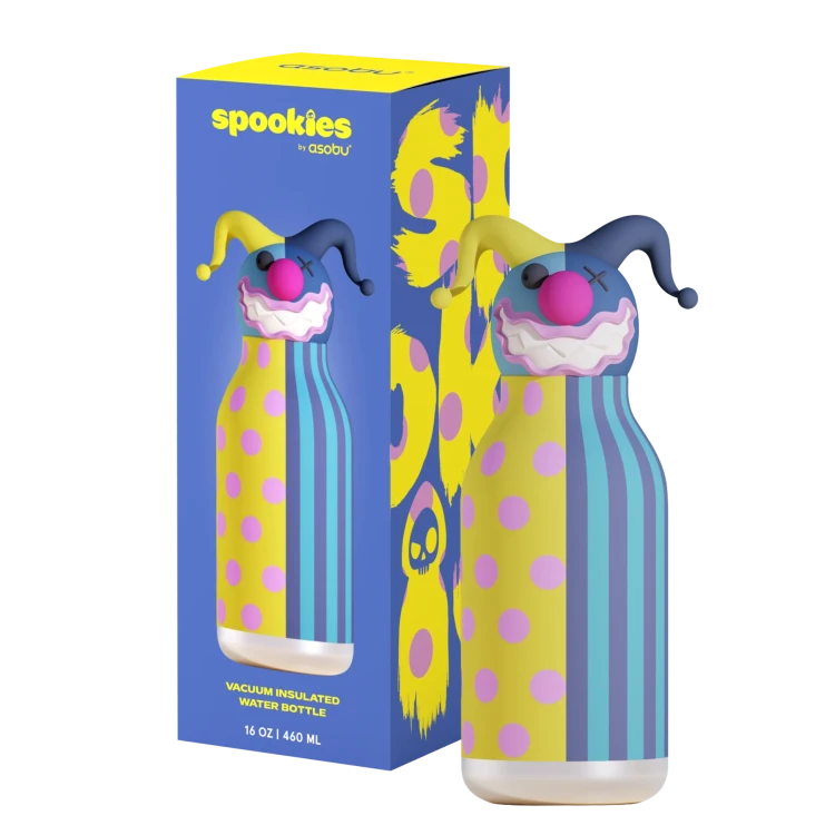 Butelka termiczna ze słomką Spookie Clown klaun 460 ml Asobu