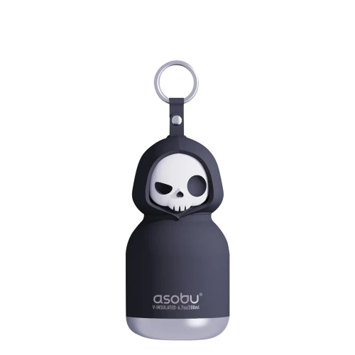 Butelka termiczna ze słomką Mini Spookie Skeleton szkielet 200 ml Asobu