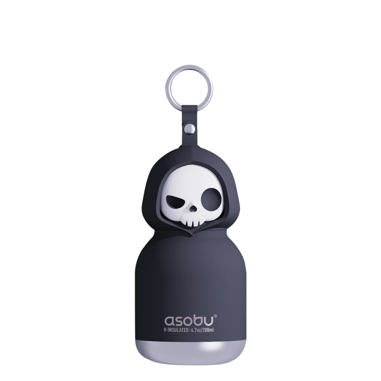 Butelka termiczna ze słomką Mini Spookie Skeleton szkielet 200 ml Asobu