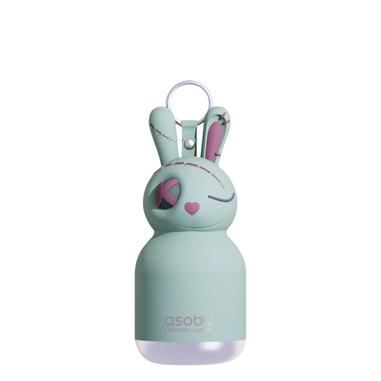 Butelka termiczna ze słomką Mini Spookie Undead Bunny królik 200 ml Asobu