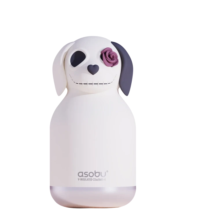 Butelka termiczna ze słomką Maxi Spookie Undead Dog pies 660 ml Asobu