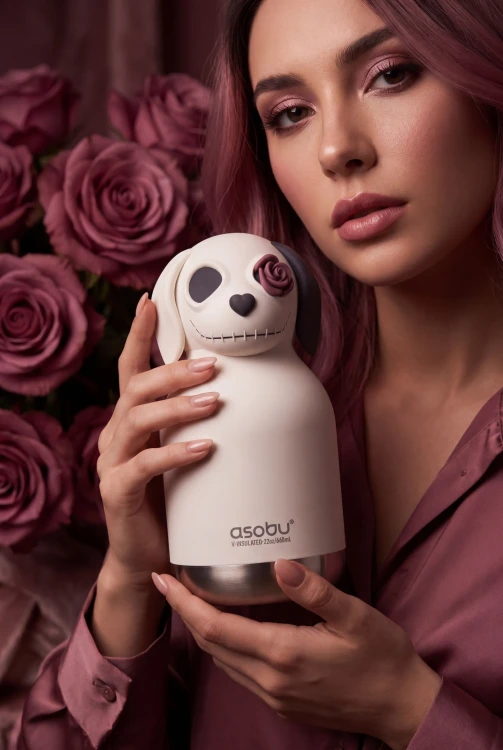 Butelka termiczna ze słomką Maxi Spookie Undead Dog pies 660 ml Asobu