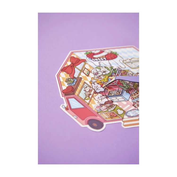 Zestaw kreatywny Scenki do wyklejania z mini naklejkami i pęsetą Cosy stickers Ciężarówka Janod