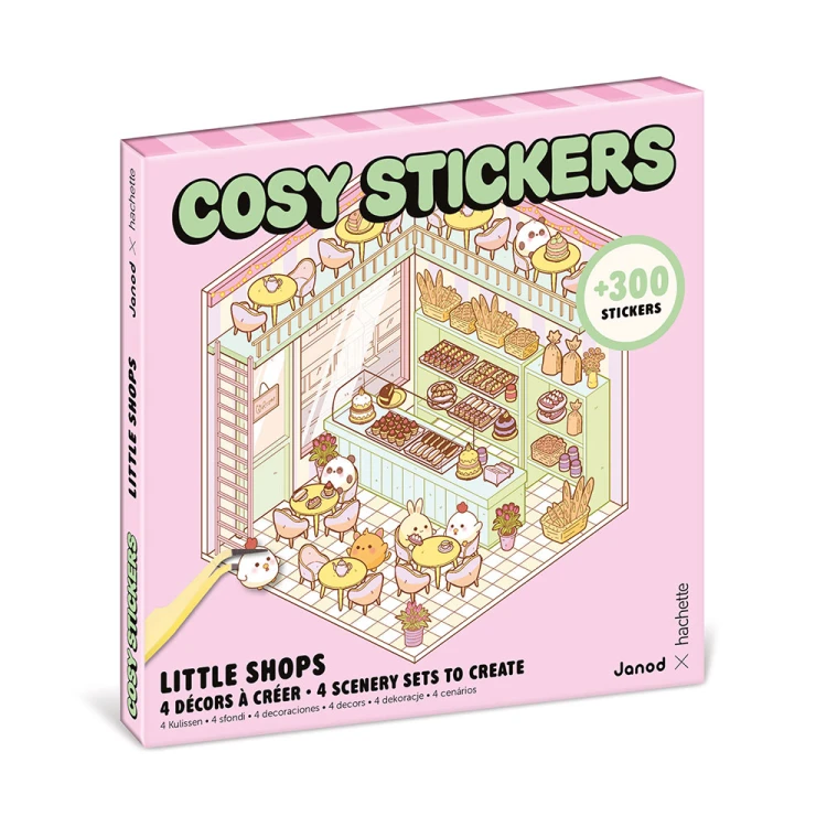 Zestaw kreatywny Scenki do wyklejania z mini naklejkami i pęsetą Cosy stickers Sklep Janod