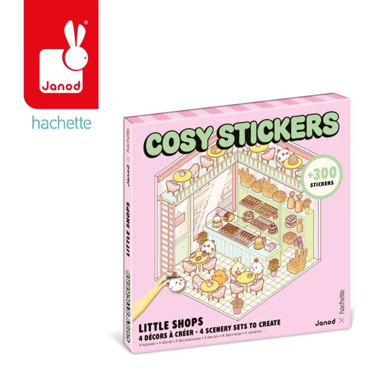 Zestaw kreatywny Scenki do wyklejania z mini naklejkami i pęsetą Cosy stickers Sklep Janod