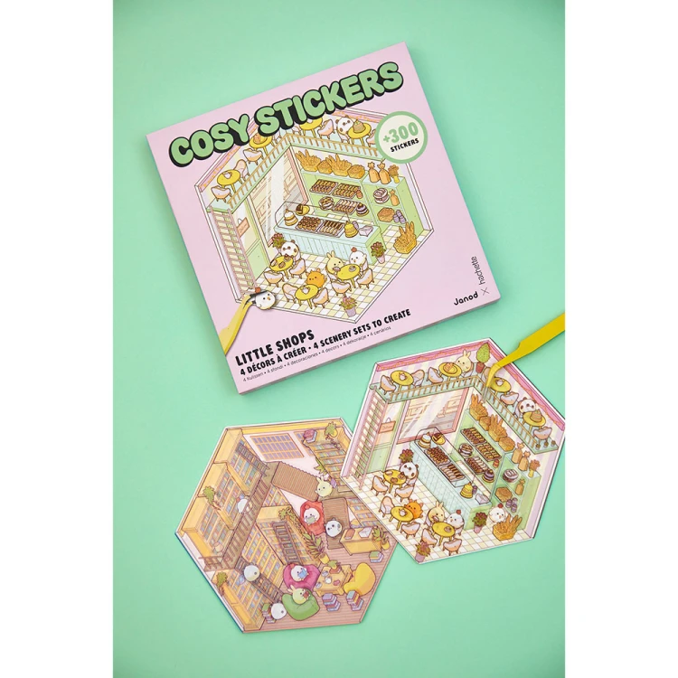 Zestaw kreatywny Scenki do wyklejania z mini naklejkami i pęsetą Cosy stickers Sklep Janod