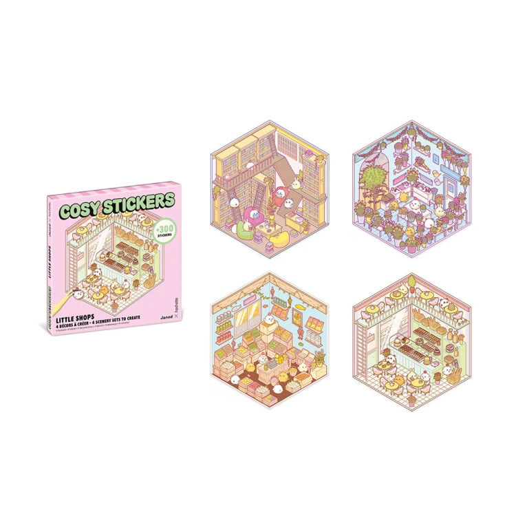Zestaw kreatywny Scenki do wyklejania z mini naklejkami i pęsetą Cosy stickers Sklep Janod