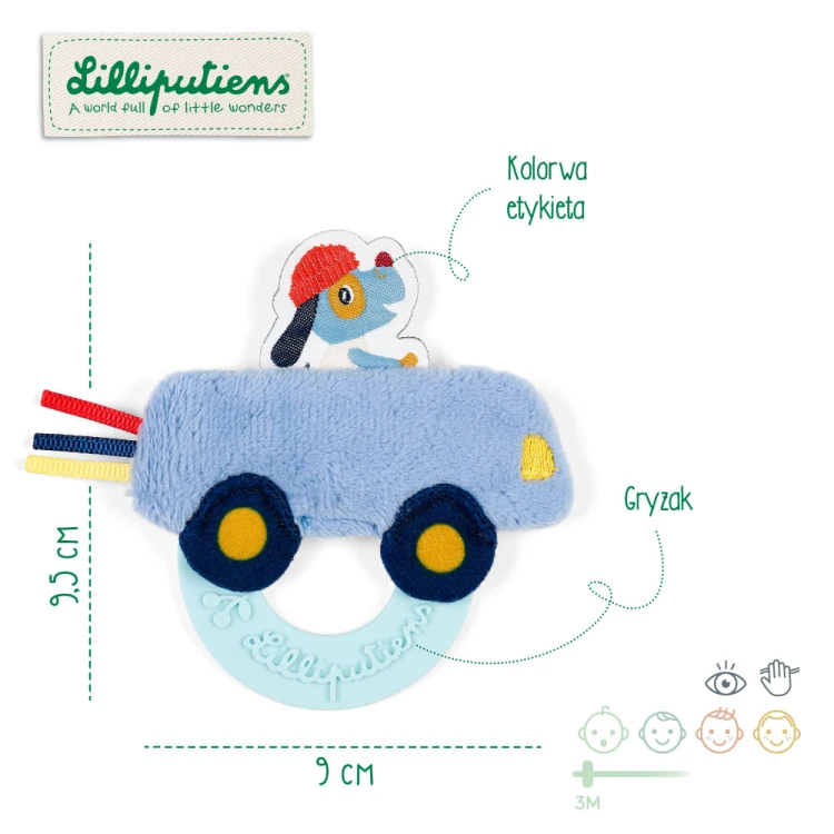 Gryzak sensoryczny Auto Piesek Jules 3m+ Lilliputiens