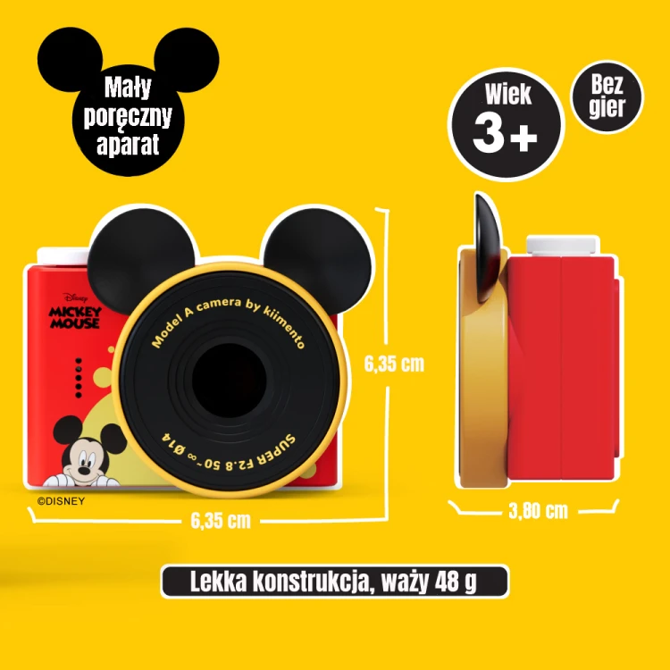 Aparat Mini dla Dzieci Myszka Miki Mickey Mouse Kiimento