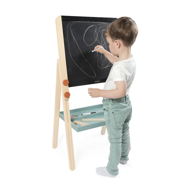 Duża tablica magnetyczna dwustronna z akcesoriami i pomocami edukacyjnymi 3+ Janod