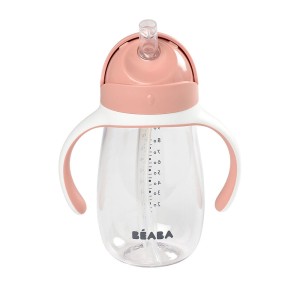 Butelka tritanowa kubek ze słomką 300 ml old pink Beaba