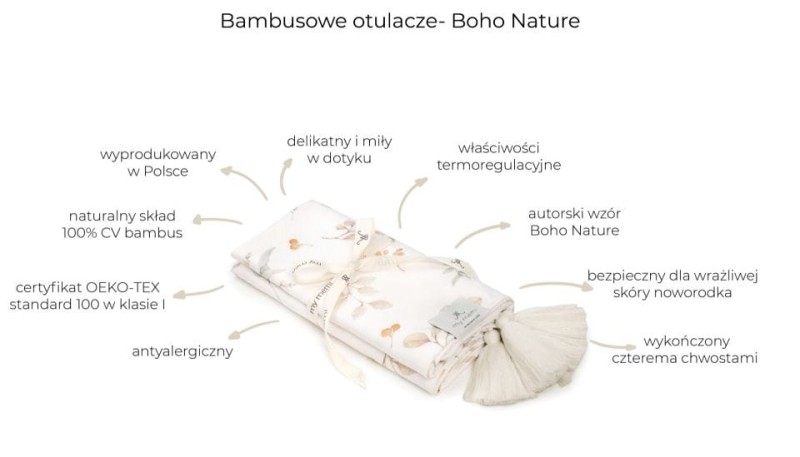 Bambusowy otulacz 75x100 - boho nature my memi