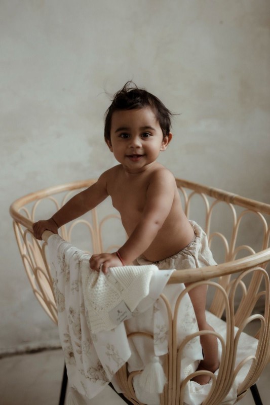 Bambusowy otulacz 75x100 - boho flowers my memi