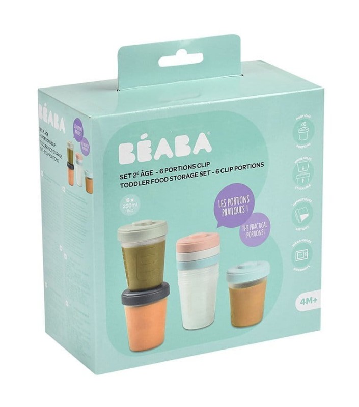 Zestaw słoiczków do jedzenia Clip 6 szt. (6x250ml) Beaba
