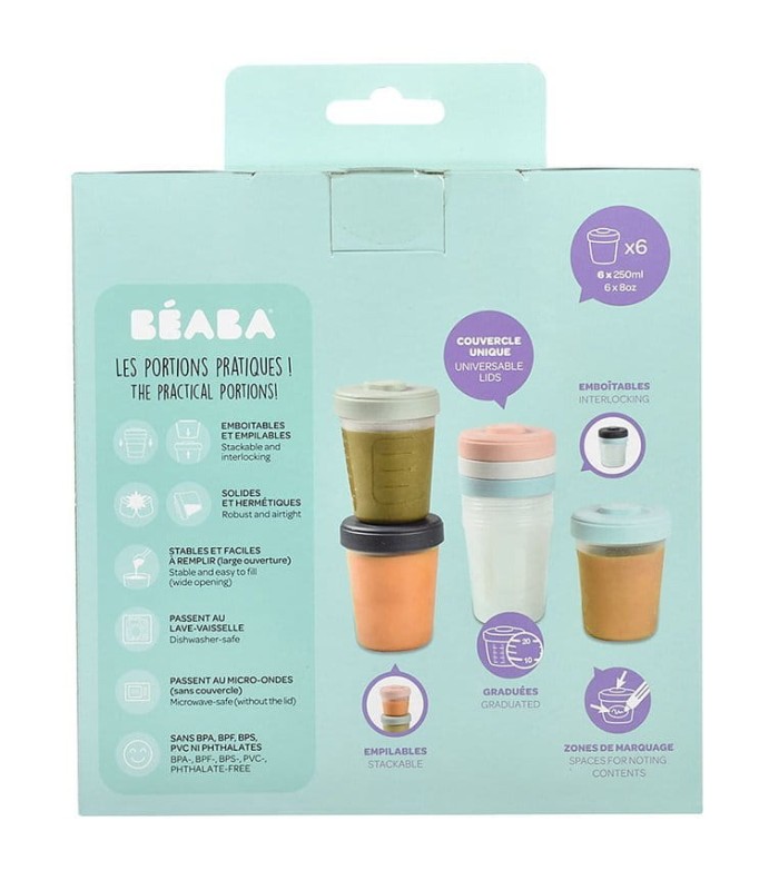 Zestaw słoiczków do jedzenia Clip 6 szt. (6x250ml) Beaba